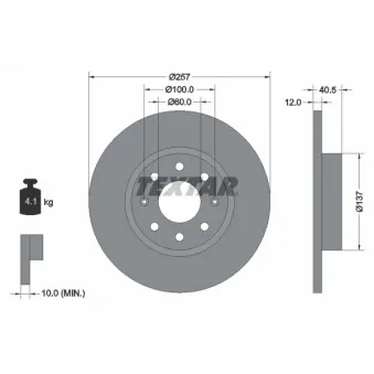TEXTAR 92164603 - Jeu de 2 disques de frein avant