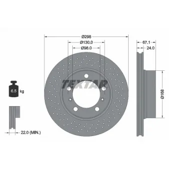 Disque de frein avant gauche TEXTAR OEM 98735140101