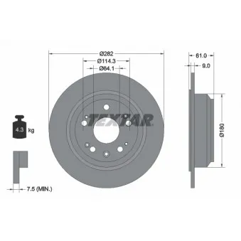 Jeu de 2 disques de frein arrière TEXTAR OEM 42510SZ3900