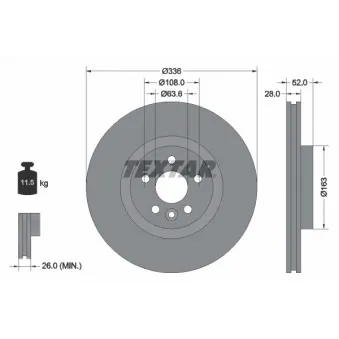 TEXTAR 92168203 - Jeu de 2 disques de frein avant