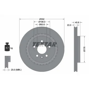 TEXTAR 92168303 - Jeu de 2 disques de frein avant