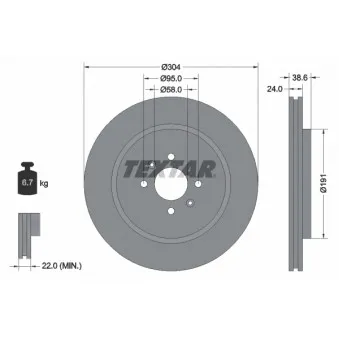 TEXTAR 92170203 - Jeu de 2 disques de frein avant