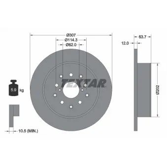Jeu de 2 disques de frein arrière TEXTAR OEM 4243130260