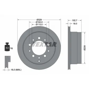 Jeu de 2 disques de frein arrière TEXTAR OEM 4243160280