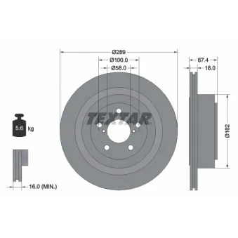 TEXTAR 92173603 - Jeu de 2 disques de frein arrière