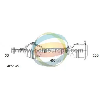 Arbre de transmission ODM-MULTIPARTS OEM 8D0407271DM