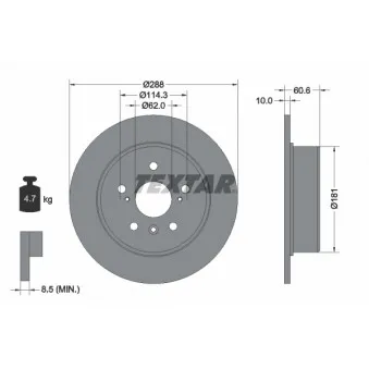 Jeu de 2 disques de frein arrière TEXTAR OEM 4243133080