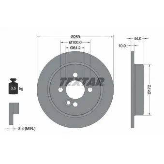 TEXTAR 92175003 - Jeu de 2 disques de frein arrière