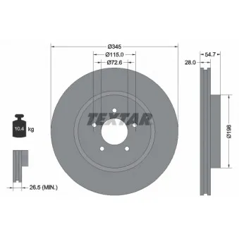 TEXTAR 92177103 - Jeu de 2 disques de frein avant