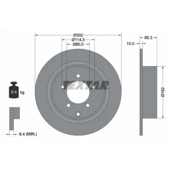 TEXTAR 92177303 - Jeu de 2 disques de frein arrière