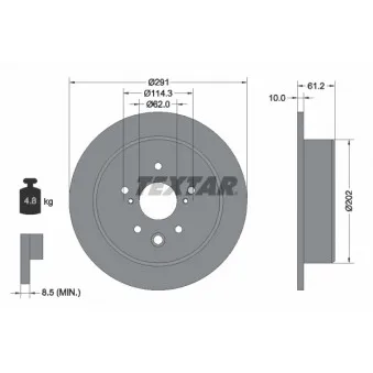 TEXTAR 92179803 - Jeu de 2 disques de frein arrière