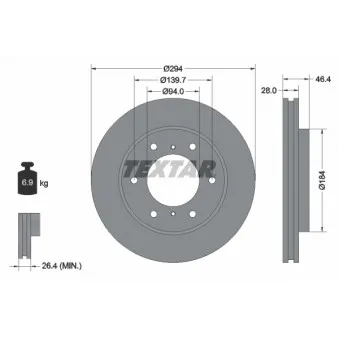 TEXTAR 92180203 - Jeu de 2 disques de frein avant