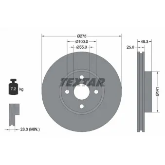 Jeu de 2 disques de frein avant TEXTAR OEM 4351213022