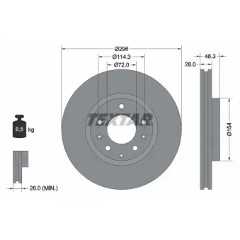 Jeu de 2 disques de frein avant TEXTAR OEM L2143325X