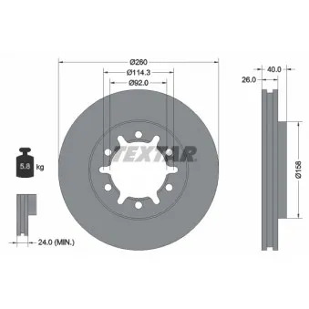 Jeu de 2 disques de frein avant TEXTAR OEM 402062s400