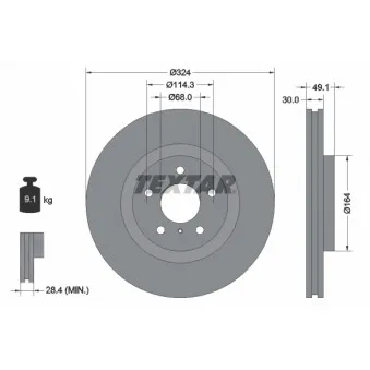 Jeu de 2 disques de frein avant TEXTAR OEM 40206CD005