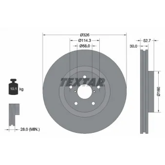 TEXTAR 92194303 - Jeu de 2 disques de frein avant
