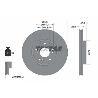 Jeu de 2 disques de frein avant TEXTAR OEM 45251TL1G01