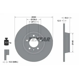 Jeu de 2 disques de frein arrière TEXTAR OEM 1618862480
