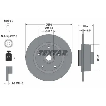 TEXTAR 92195900 - Jeu de 2 disques de frein avant