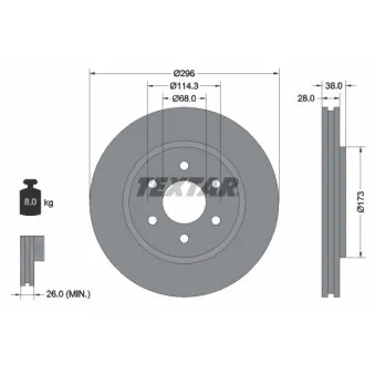 TEXTAR 92199603 - Jeu de 2 disques de frein avant