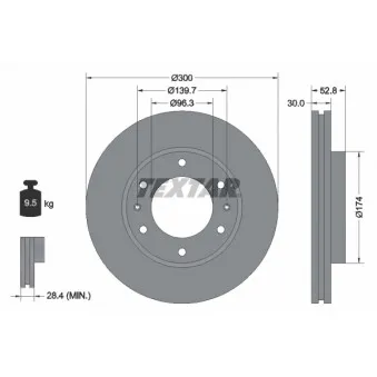 Jeu de 2 disques de frein avant TEXTAR OEM 517124H000