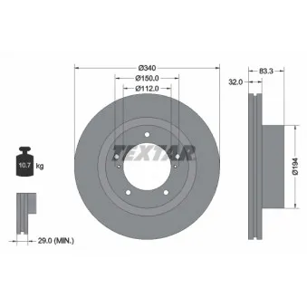 Jeu de 2 disques de frein avant TEXTAR OEM 4351260180