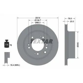 Jeu de 2 disques de frein arrière TEXTAR OEM 584113E500