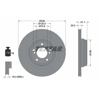 TEXTAR 92211305 - Jeu de 2 disques de frein arrière