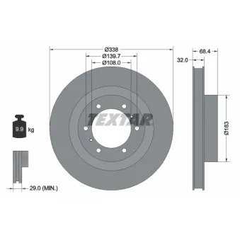 Jeu de 2 disques de frein avant TEXTAR OEM 4351260190