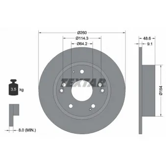 Jeu de 2 disques de frein arrière TEXTAR OEM 42510SDG000