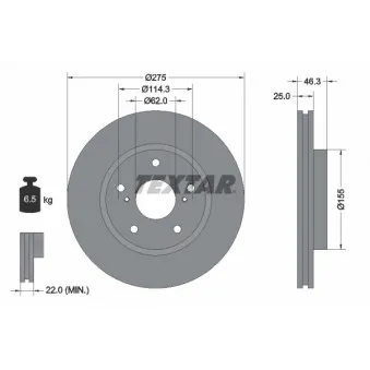 Jeu de 2 disques de frein avant TEXTAR OEM 4351242040