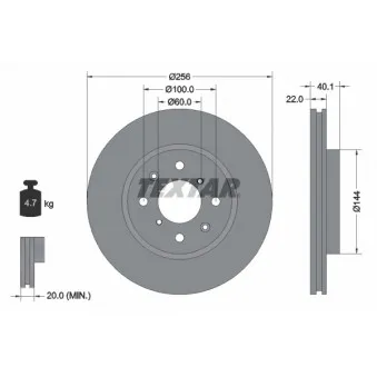 Jeu de 2 disques de frein avant TEXTAR OEM 5531168L00