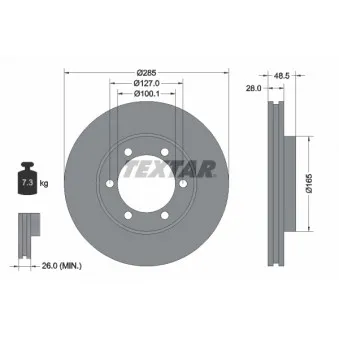 Jeu de 2 disques de frein avant TEXTAR OEM 4351226130