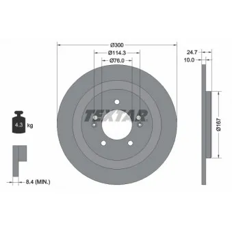 Jeu de 2 disques de frein arrière TEXTAR OEM 584113Z700