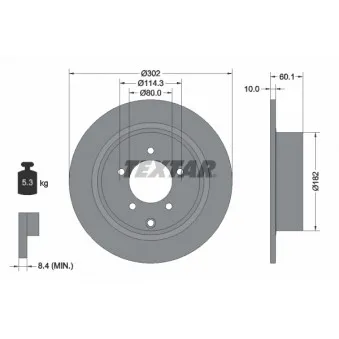 TEXTAR 92255103 - Jeu de 2 disques de frein avant