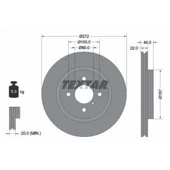 TEXTAR 92255303 - Jeu de 2 disques de frein avant