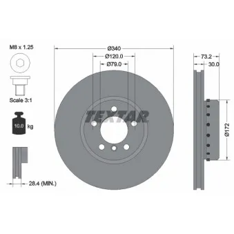 Jeu de 2 disques de frein avant TEXTAR OEM 34116792223
