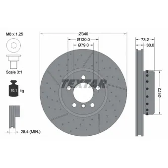 Jeu de 2 disques de frein avant TEXTAR OEM 34106797602
