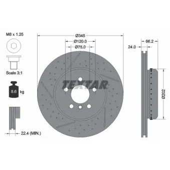 TEXTAR 92265525 - Jeu de 2 disques de frein arrière