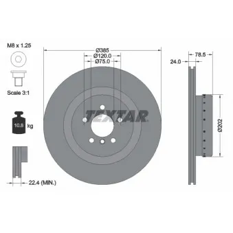 Jeu de 2 disques de frein arrière TEXTAR OEM 34216795318