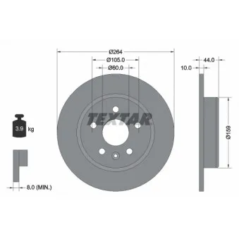 Jeu de 2 disques de frein arrière TEXTAR OEM 24.0110-0404.1