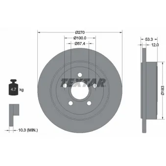 TEXTAR 92277903 - Jeu de 2 disques de frein arrière