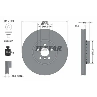 Disque de frein avant droit TEXTAR OEM 6860912