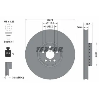 TEXTAR 92290325 - Jeu de 2 disques de frein avant
