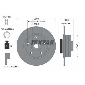 Jeu de 2 disques de frein arrière BREMBO 08.B391.37