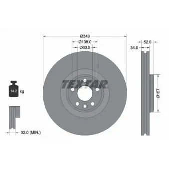TEXTAR 92301805 - Jeu de 2 disques de frein avant