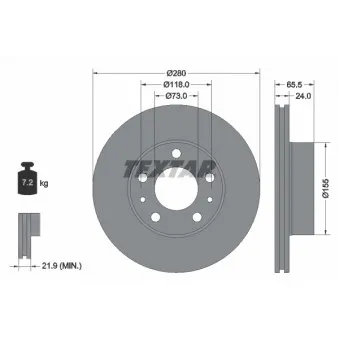 TEXTAR 92305203 - Jeu de 2 disques de frein avant