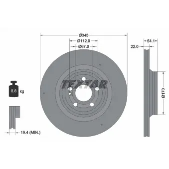 TEXTAR 92307005 - Jeu de 2 disques de frein arrière