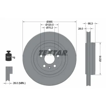 TEXTAR 92313803 - Jeu de 2 disques de frein arrière